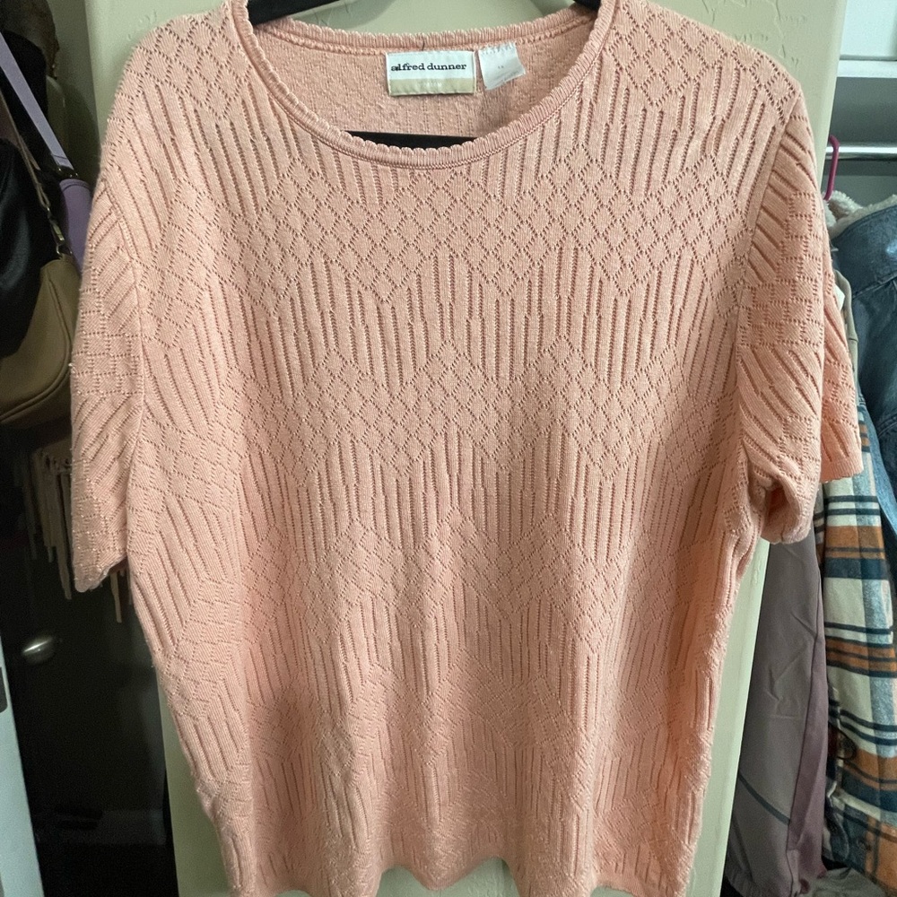 Alfred Dunner Blush Textured Knit Top